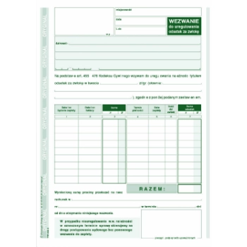 Wezwanie do zapłaty odsetek za zwłokę A5 438-3